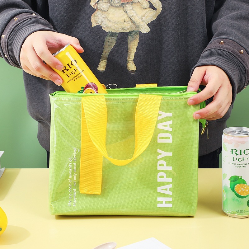 Bolsa de almuerzo portátil de PVC bolsa de almuerzo a prueba de agua bolsa de almuerzo para estudiantes de oficina bolsa de almuerzo bolsa de hielo al aire libre aislamiento térmico para llevar caja de almuerzo
