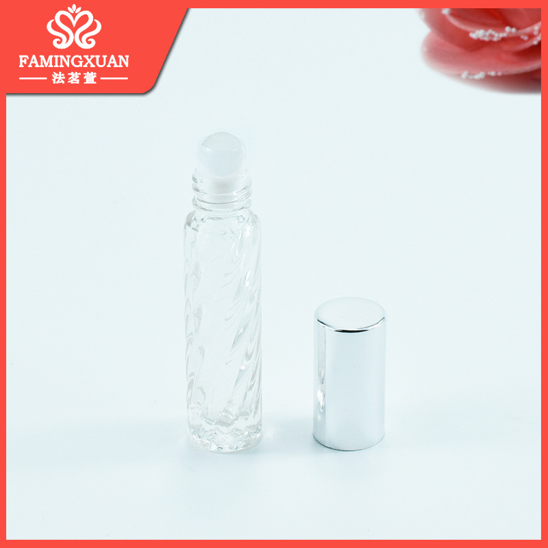 Famingxuan - Botella de Vidrio para Rellenar Perfume, Botella Vacía para Perfume a Granel, Botella de Vidrio con Roll-on de 4 ml, Botella Vacía de Vidrio para Perfume