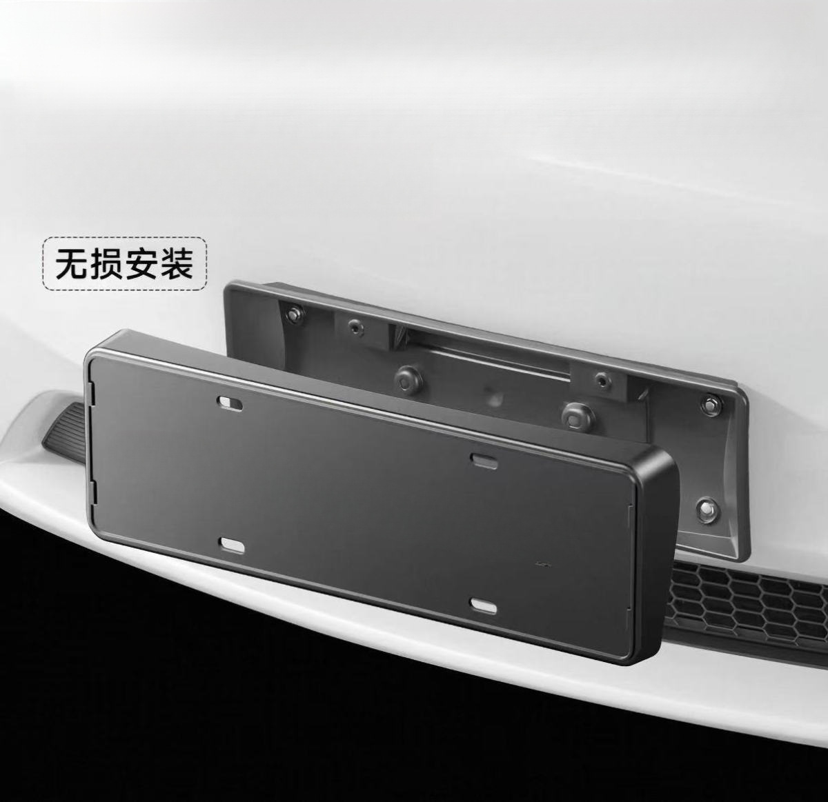 Suitable for Tesla Modely/3 New Version License Plate Frame Carbon Pattern License Plate Frame Protection Frame License Plate Frame Modification Accessories