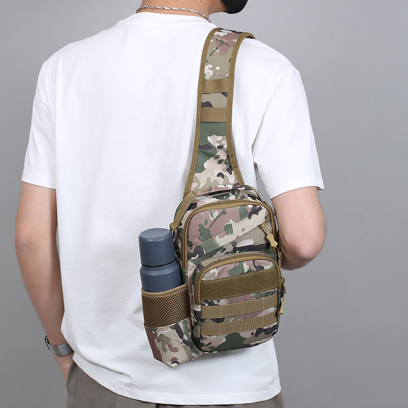 Bolso de pecho al por mayor de fábrica para hombres y mujeres nuevo bolso diagonal de un solo hombro al aire libre mochila pequeña bolsa táctica multifuncional para viajes y ciclismo