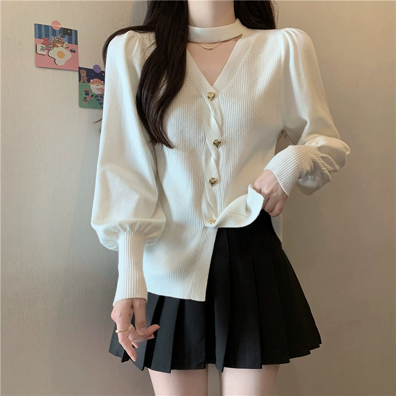 Knitted sweater, fitted long-sleeve, plus size