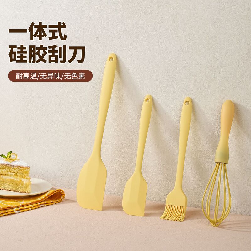 Food-Grade Silicone Spatula, Integrated Silicone Large and Small Baking Spatula, Cake Spatula, Cream Mixing Knife Tool