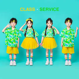 六一儿童表演服幼儿园舞蹈合唱演出服毕业照班服女童格子衬衫纱裙