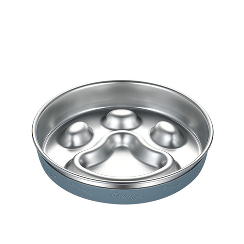 304 stainless steel cat bowl dog bowl pet slow food bowl silicone dog bowl feeder cat bowl pet bowl dog food bowl
