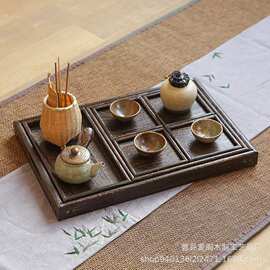厂家托盘实木茶盘桐木现货日式复古功夫茶具套装干果收纳盒