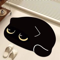 かわいい無地の子猫の浴室吸収性フットマット、浴室ドアマット、汚れ防止、耐摩耗性、玄関ドアマット卸売