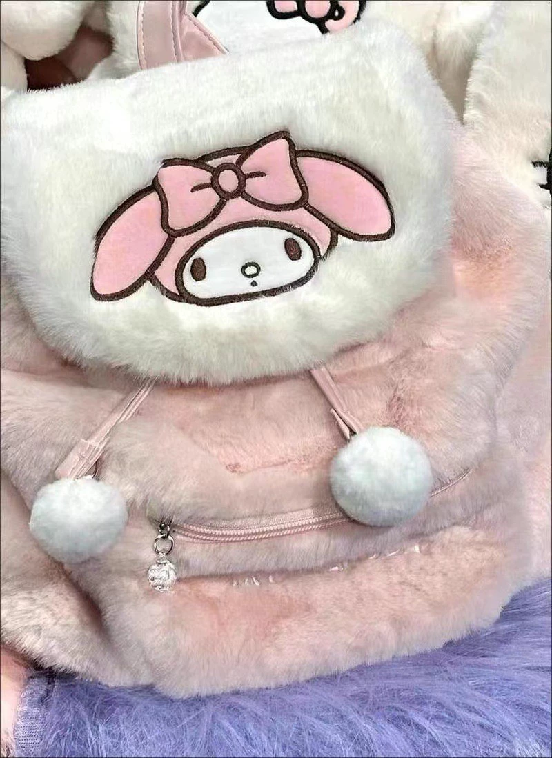 Hello kitty, cute winter capacious backpack