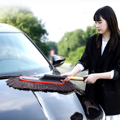 Washable and dust-removing ultra-fine fiber car washing and mopping broom for home, suitable for dry and wet use, does not shed hair, wax brush