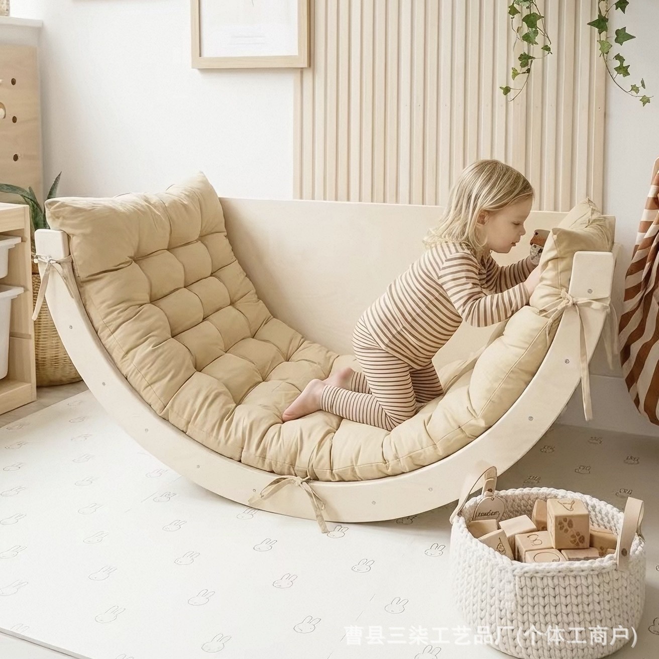 Children's Recliner, Baby Rocking Chair, Multifunctional Climbing Frame, Arch Bridge Rocking Chair, Soothing Cradle Combination, Slide Rocking Bed