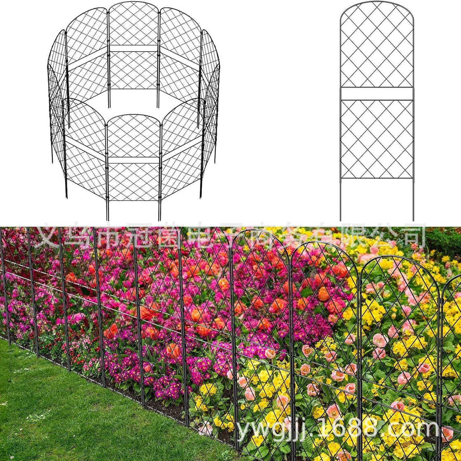Металлический забор для сада, 10 штук, с железной окантовкой, антикоррозийный, для защиты от животных, для наружного декора