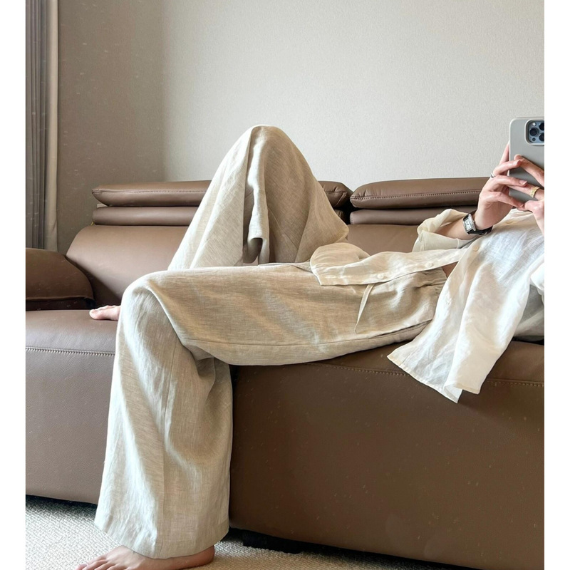 Tencel Linen Yamamoto Pants Wide Leg Pants Women's Summer All-match Lazy Japanese Style Casual Drape Pants Cotton Linen Pants