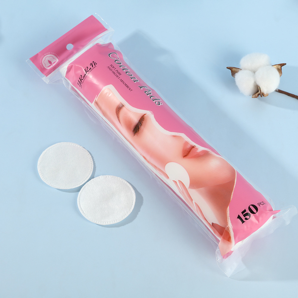 Algodón redondo desechable simple, gran capacidad, 150 piezas, algodón húmedo especial portátil, protector de la piel, no se desprende.