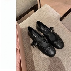 羊皮版芭蕾单鞋蝴蝶结女2025春夏季新款浅口蝴蝶结平底鞋玛丽珍鞋