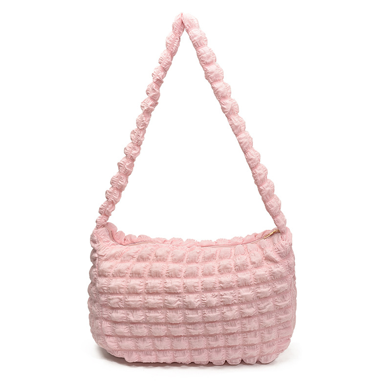 Bolsas de compras dobladas universales coreanas nubes bolsas debajo de la braza para mujeres 2025 nuevo bolso de hombro de color sólido para mujeres