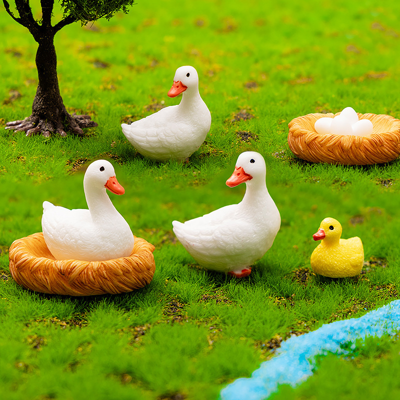 Micro-Landscape Ornaments Artificial Duck Little Yellow Duck Home Desktop Resin DIY Crafts Decorative Ornaments High-End