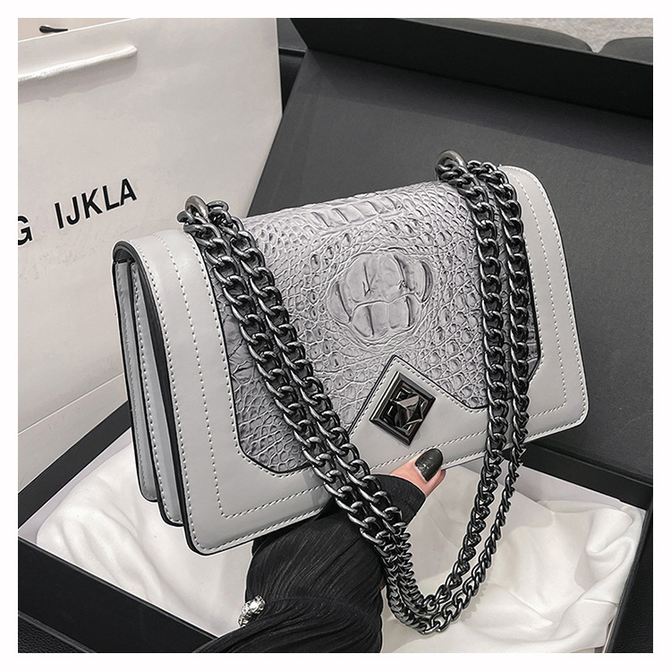 Crocodile Pattern Shoulder Bag For Women Large Capacity Luxury Handbag_voghion.com