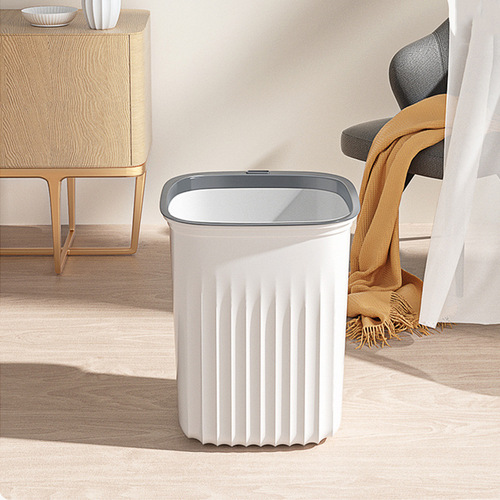 Household large-capacity trash can for living room, kitchen, bedroom, light luxury style with pressure ring, large size bathroom wholesale