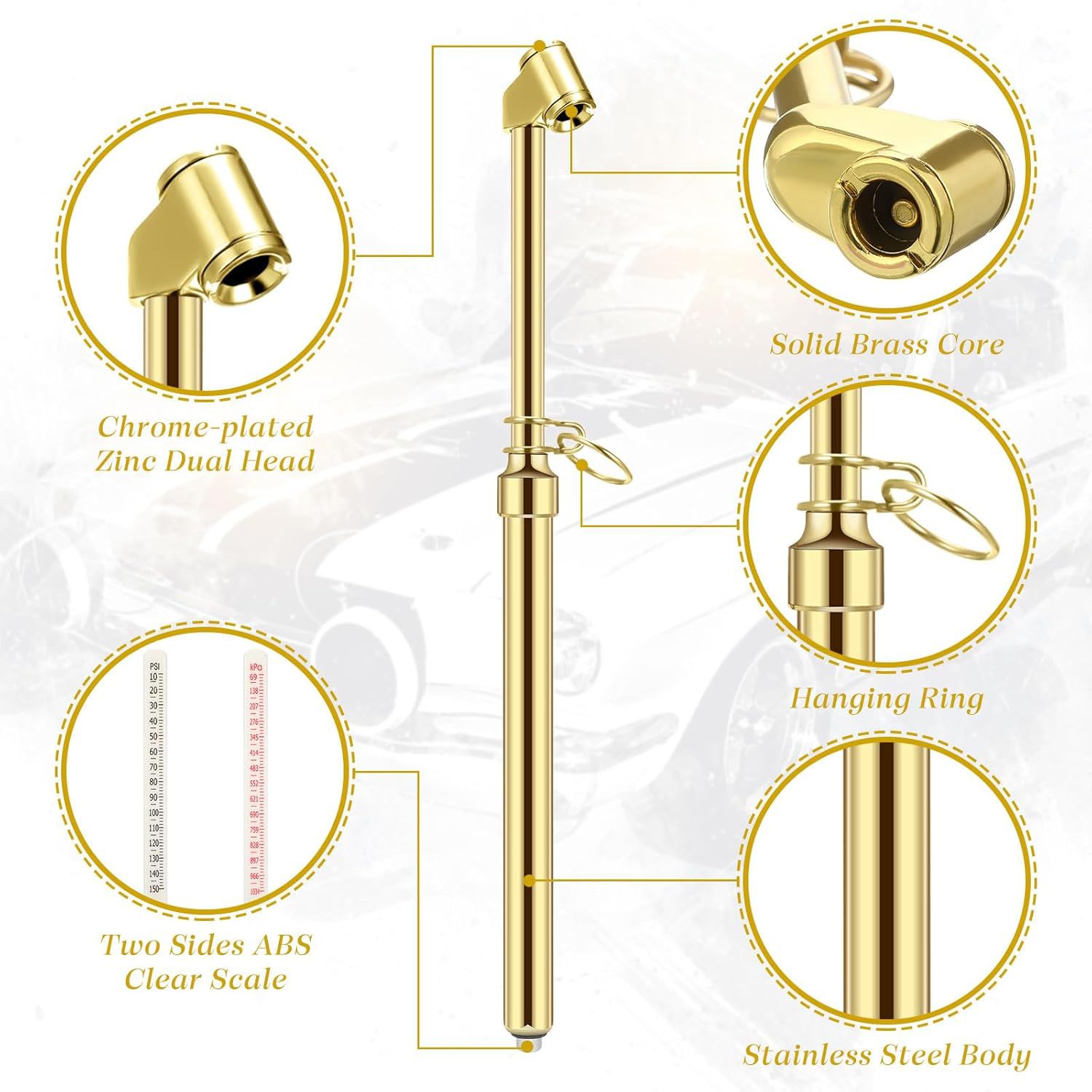 厂家直销卡车汽车养护胎压计汽车胎压笔礼品货源车用胎压计胎压表