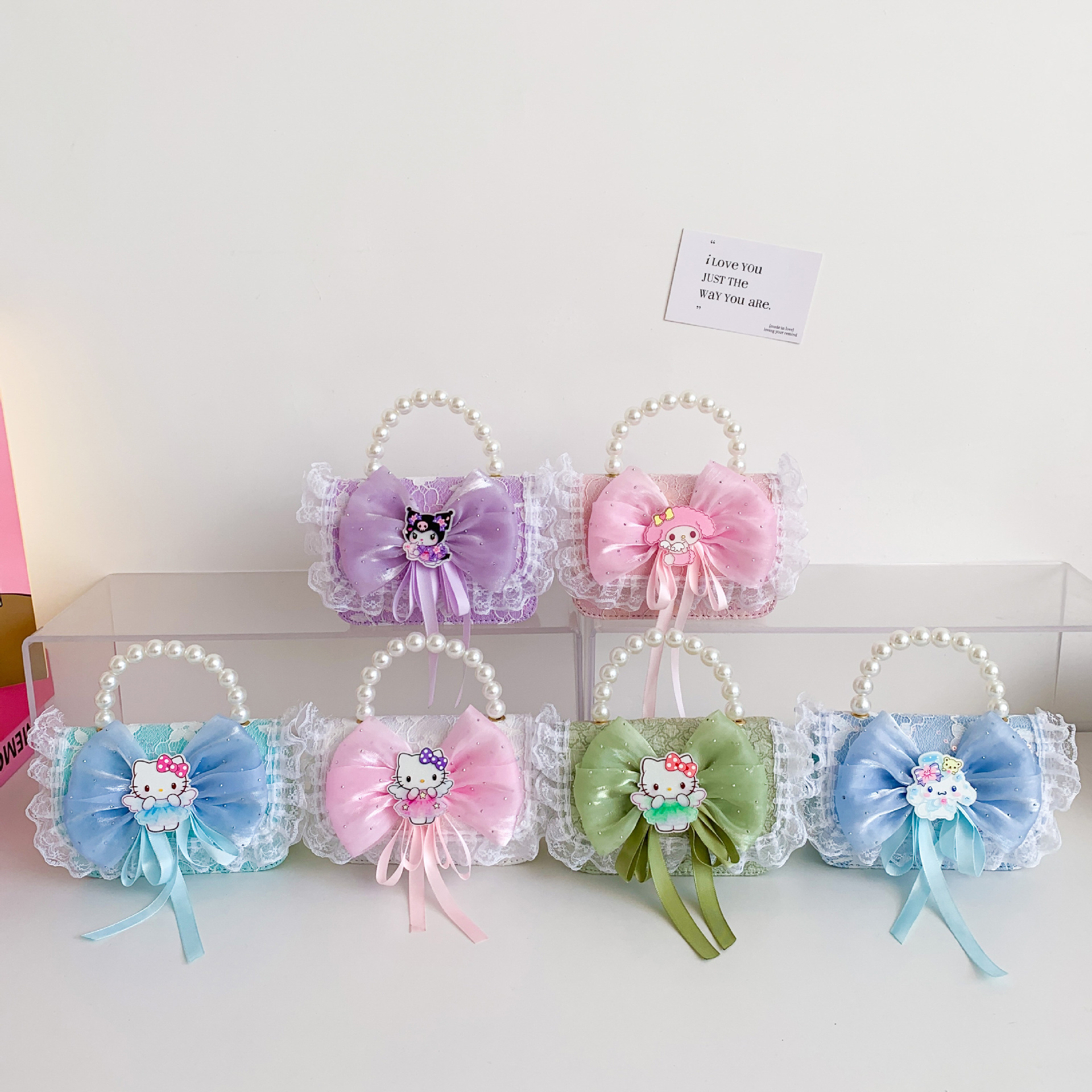 Nuevo encaje perla arco bolso cuadrado bolso de estilo extranjero versátil pequeño viento fragante bolso de chicas bolso de moda bolso de niños