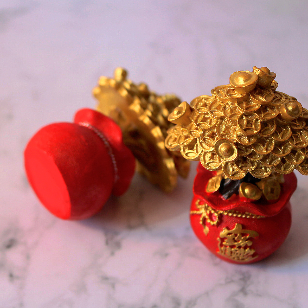 Adornos de lingotes de oro que atraen la fortuna, cuenco del tesoro, árbol del dinero para el hogar, bolsa de dinero, decoración para coche, decoración para oficina