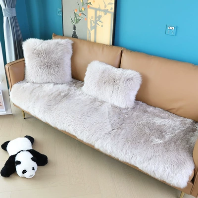 Winter Thickeneded Fur Long Hair — Wool pad - 40120cm-rectangle-mushroom-color-australian-sheepskin