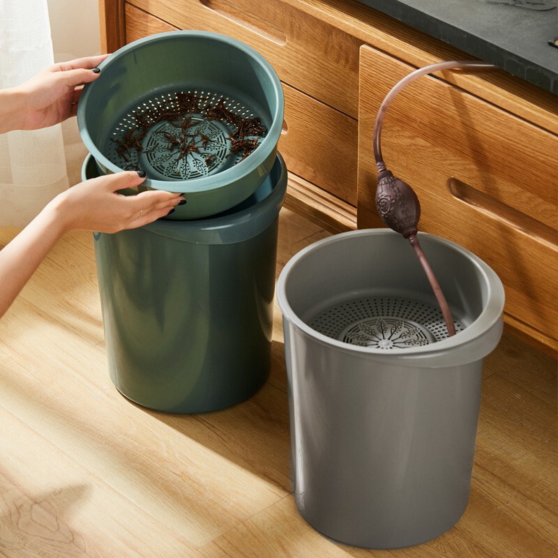 Tea residue bucket thickened plastic dry and wet separation tea bucket tea trash can waste water bucket tea tray drain bucket tea filter bucket