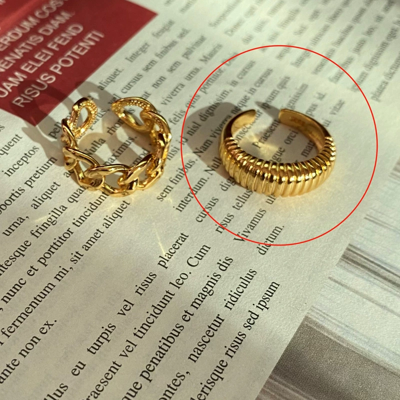 (Cross-border trading), fashionable one size retro golden ring, on index finger, simple and elegant design