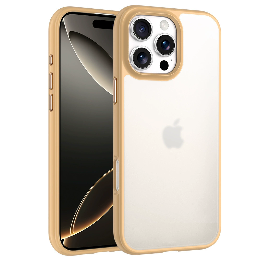 Apple совместимый матовый чехол, прозрачный металлический чехол для iPhone 15, защитный чехол, iPhone 16 Pro Max, защита от падений