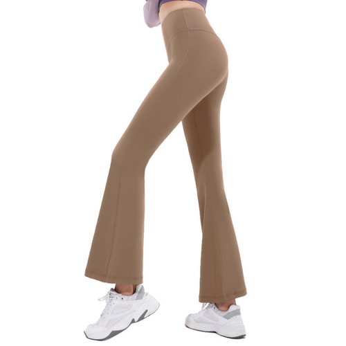 Peach trendy sports bell-bottom pants, high-waisted butt-lifting, slim and fashionable nine-point pants, professional Pilates yoga fitness pants
