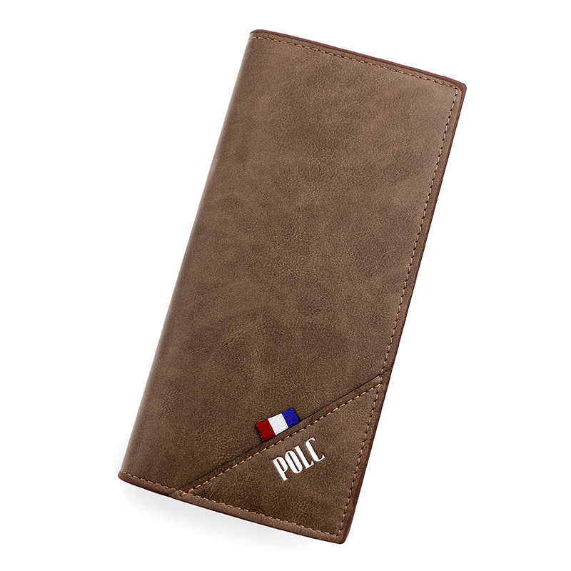 Nueva transfronteriza de Los Hombres de la cartera urbana simple 3 veces de color sólido larga cartera de los hombres billetera titular de la tarjeta billetera al por mayor