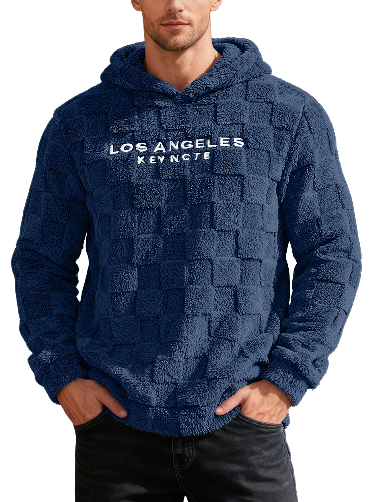Transfronterizos Europa, Estados Unidos, otoño y invierno, hombres pesados, letras sueltas bordadas de cordero, camisetas deportivas casuales, chaqueta para hombres