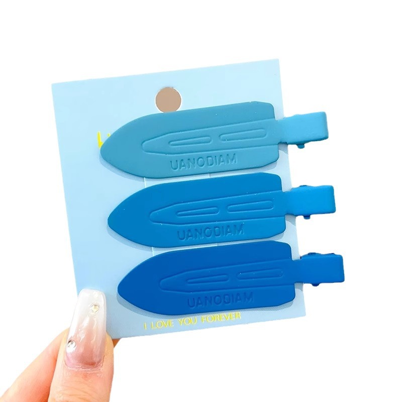 Klein azul rasgado cabello mar pinza de pelo lateral 2024 nuevo clip de alta gama tocado de frente de mujer clip de borde infantil