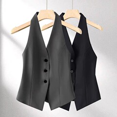 女性用の高級ホルターネックベスト、ファッショナブルでスタイリッシュな夏の新しいデザインのアウターウェア、ファッショナブルなスーツベスト