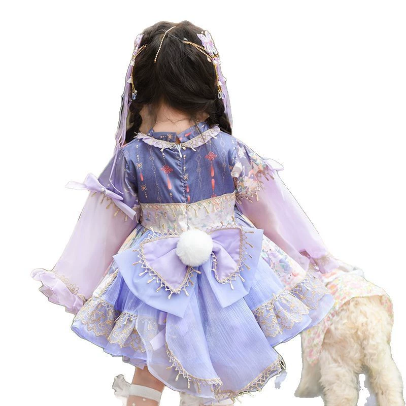 Комфортный осенний маленький принцесский костюм, детская юбка, стильLolita, юбка-туту