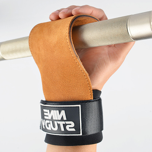 Three-layer thickened cowhide power-assisted belt, deadlift fitness gloves, grip belt, pull-ups, men's and women's palm protection auxiliary