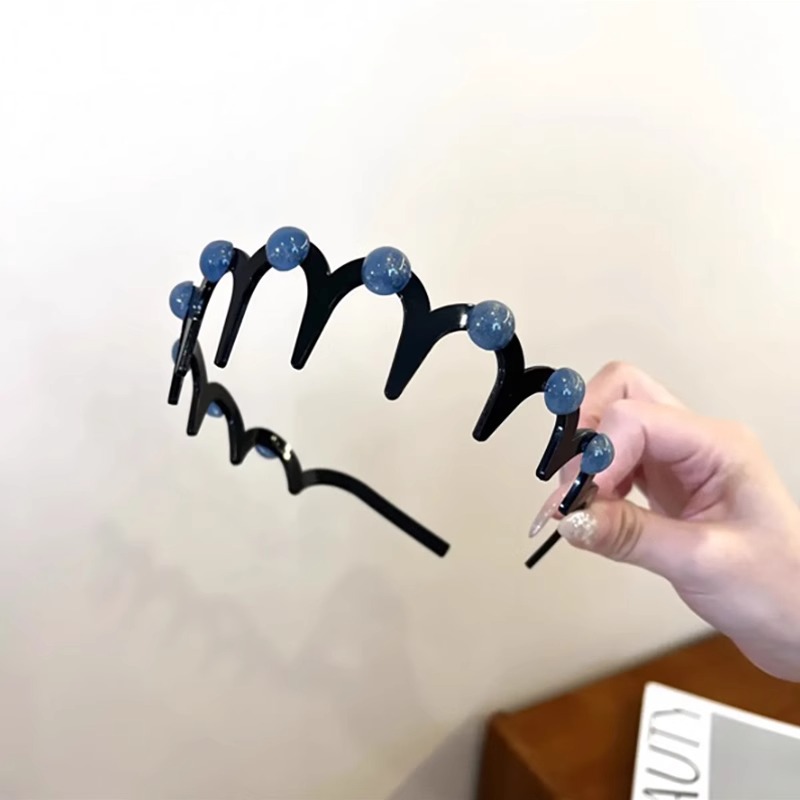 1 # niebla azul perla dientes grandes bandas de pelo.