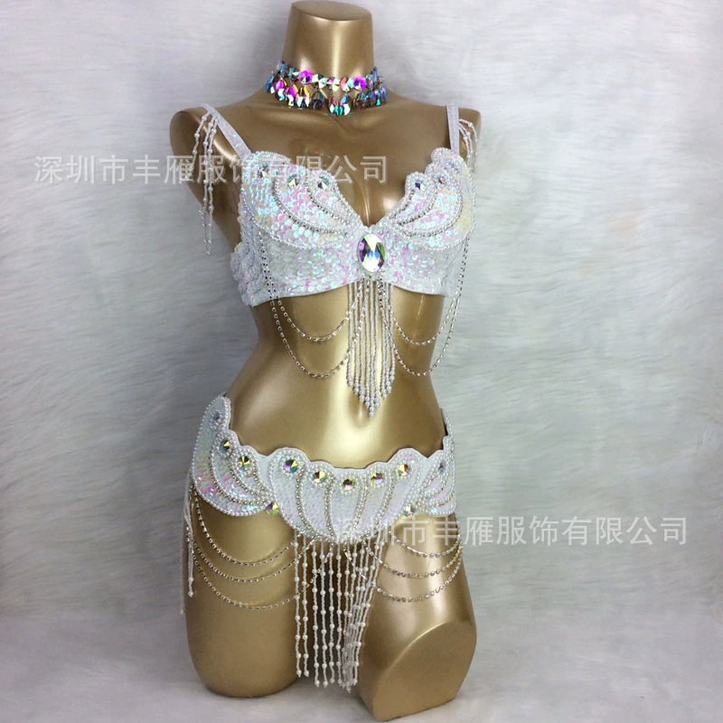Nail sequins, bra, waist belt, set, suit, wholesale