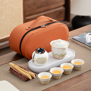 Chinese-style Qingyun Kung Fu Tea Set Small Set Accompanying Gift to Send Customers Creative Printing Gifts for Opening of the Company's Anniversary