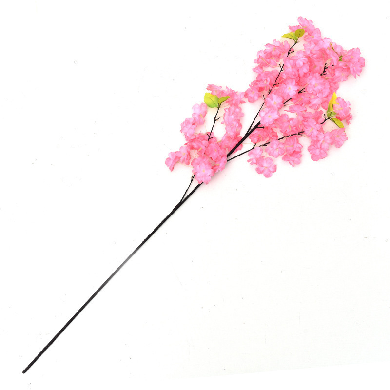 Simulación de flores de cerezo flor de plástico decoración flor falsa caña ingeniería paisajística al por mayor cifrado árbol de cerezo flores de seda de techo artificial