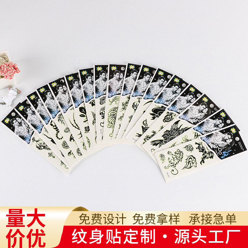 Manufacturer Customized Luminous Herbal Tattoo Stickers Semi-Permanent Waterproof Ins Style Letter Tattoo Tattoo Stickers Arm Stickers