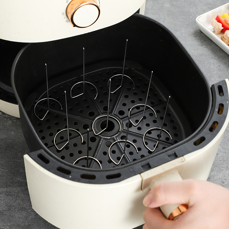 Air Fryer Vertical Skewer Accessories for Lamb Skewers, Food-Grade Stainless Steel Barbecue Needles, Special Tools for Oven Skewers