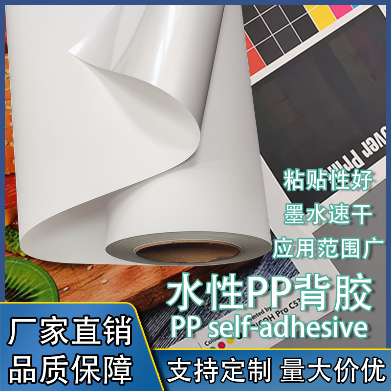 水性pp背胶户内写真水性pp合成纸海报易拉宝白色PP卷材喷墨批发