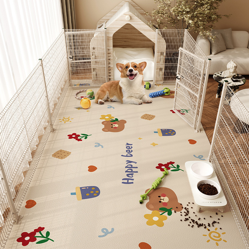 ペットフロアマット防水と尿防止フロアマット PVC 犬フェンスマット犬小屋洗濯不要、メンテナンス不要の滑り止めベッド|undefined
