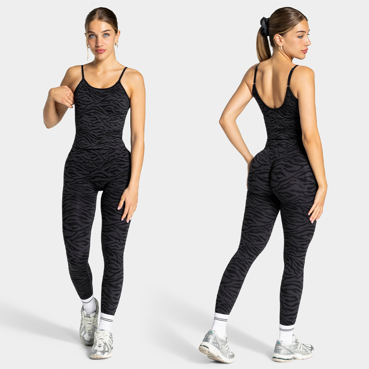 Pantalones de entrenamiento de alta elasticidad transfronterizos para mujeres, pantalones de entrenamiento de secado rápido, pantalones de piernas anchas para elevar las caderas y la cintura alta, pantalones deportivos universales