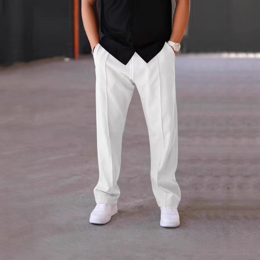 2025 New Cross-Border Pants Men's Spring and Summer Loose Straight Sports Casual Pants American Oversize Long Pants