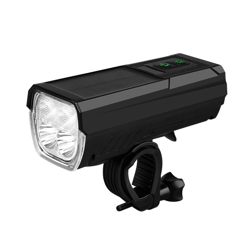 Luz delantera para bicicleta recargable con energía solar, luz para bicicleta 4T6 ultrabrillante con haz alto y bajo, luz para bicicleta TYP-C