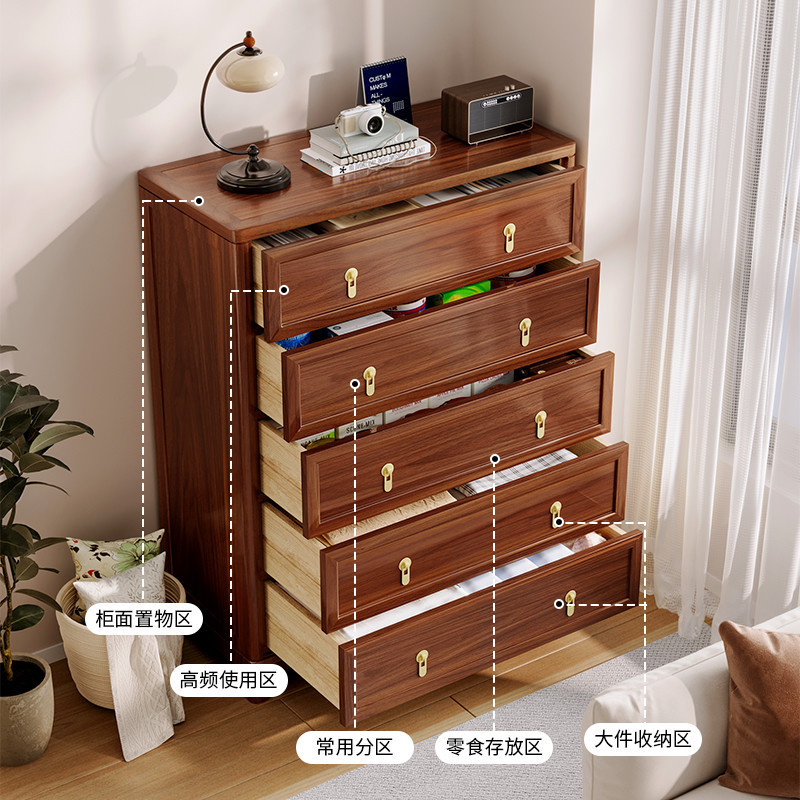 新しい中国無垢材大型チェスト収納キャビネットリビングルーム寝室シンプルモダンな収納キャビネット引き出しキャビネット|undefined