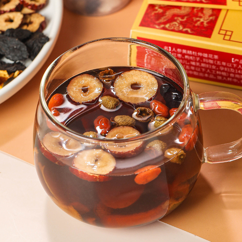 人参黄精杜仲雄花茶 小罐装茶 婉明滋补茶 养生组合茶 人参九宝茶|undefined
