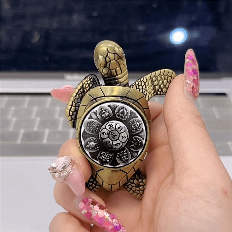 Zhao Caijin Bao tortuga de oro infláble llama abierta encendedor creativo tortuga de oro pequeña tortuga de metal para enviar novio encendedor image 20