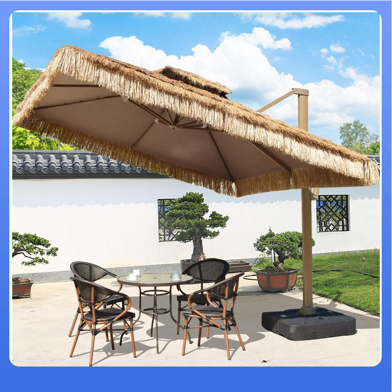 DX7L Outdoor Thatch Parasol Outdoor Courtyard Villa Garden Outdoor Large Open-air Half Beach Straw Too
